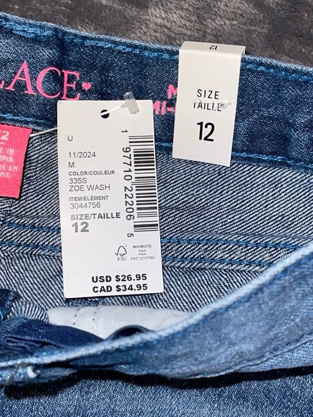 The Children's Place Blue Denim Frayed Hem Shorts